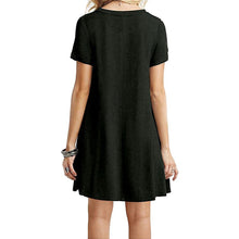 Load image into Gallery viewer, Women solid blue Black Dress Chiffon Summer Party Evening Beach Dress Sexy Women Clothes Short Sleeve Sundress