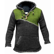 Load image into Gallery viewer, GLXD Mens Sweaters Casual Hooded Autumn Winter Male Hooded Knitted Pullovers Long Sleeved Green Sweaters for Men Dropshipping