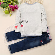 Load image into Gallery viewer, Hot New Fashion Children Girls Clothes Sets Cotton Long Sleeve Tops+Jean 2 pcs Spring Autumn Kids Girl Clothing Set Girls Suits