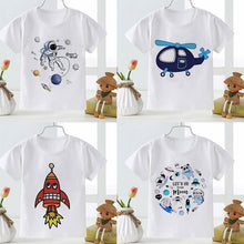 Load image into Gallery viewer, New Summer Kids Boys Short Sleeve T-shirts Tops Clothes 2-8Y Baby Boy Astronaut Rocket Print Tees Children Clothing Kid Outfit