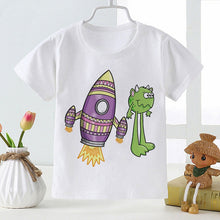 Load image into Gallery viewer, New Summer Kids Boys Short Sleeve T-shirts Tops Clothes 2-8Y Baby Boy Astronaut Rocket Print Tees Children Clothing Kid Outfit