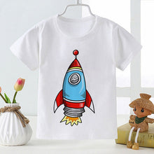 Load image into Gallery viewer, New Summer Kids Boys Short Sleeve T-shirts Tops Clothes 2-8Y Baby Boy Astronaut Rocket Print Tees Children Clothing Kid Outfit