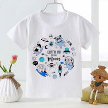 Load image into Gallery viewer, New Summer Kids Boys Short Sleeve T-shirts Tops Clothes 2-8Y Baby Boy Astronaut Rocket Print Tees Children Clothing Kid Outfit
