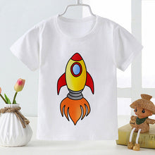 Load image into Gallery viewer, New Summer Kids Boys Short Sleeve T-shirts Tops Clothes 2-8Y Baby Boy Astronaut Rocket Print Tees Children Clothing Kid Outfit