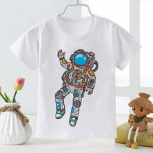Load image into Gallery viewer, New Summer Kids Boys Short Sleeve T-shirts Tops Clothes 2-8Y Baby Boy Astronaut Rocket Print Tees Children Clothing Kid Outfit