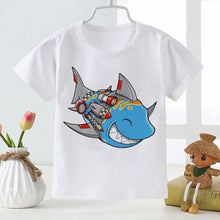Load image into Gallery viewer, New Summer Kids Boys Short Sleeve T-shirts Tops Clothes 2-8Y Baby Boy Astronaut Rocket Print Tees Children Clothing Kid Outfit