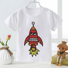 Load image into Gallery viewer, New Summer Kids Boys Short Sleeve T-shirts Tops Clothes 2-8Y Baby Boy Astronaut Rocket Print Tees Children Clothing Kid Outfit