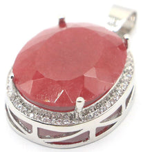 Load image into Gallery viewer, 34x21mm Big Jewelry Set 17.5g Oval 22x18mm Real Red Ruby Green Emerald CZ For Woman's Dating Silver Pendant Earrings