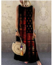 Load image into Gallery viewer, Women Print Long Dress 2022 Summer Casual Loose Sleeveless Dresses Sundress Female Elegant Robe Vintage Maxi Dresses Plus Size