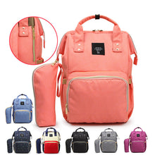 Load image into Gallery viewer, Multifunctinal solid baby care diaper bag fashion mother maternity backpack infant nappy changing product with milk bottle bag