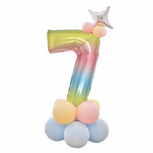 Load image into Gallery viewer, 32 Inch Foil Gradient Digital Balloons Set Number Balloon Happy Birthday Balloons Party Decor Kids Cartoon Hat Toy