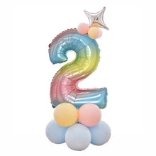 Load image into Gallery viewer, 32 Inch Foil Gradient Digital Balloons Set Number Balloon Happy Birthday Balloons Party Decor Kids Cartoon Hat Toy
