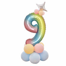 Load image into Gallery viewer, 32 Inch Foil Gradient Digital Balloons Set Number Balloon Happy Birthday Balloons Party Decor Kids Cartoon Hat Toy