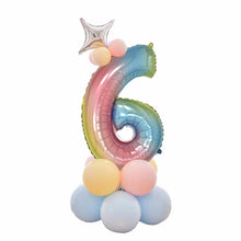 Load image into Gallery viewer, 32 Inch Foil Gradient Digital Balloons Set Number Balloon Happy Birthday Balloons Party Decor Kids Cartoon Hat Toy