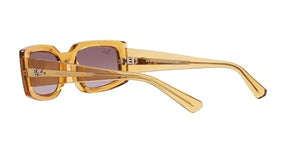 Ray-Ban Women's RB4395 Kiliane Square Sunglasses, Transparent Yellow/Gradient Violet, 54 mm