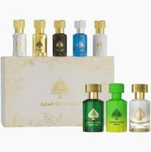 Load image into Gallery viewer, Jo Milano Collectors Edition Set Game of Spades 30 ml x 3 pcs (Emerald, Topaz, Bonus) + 10 ml x 5 pcs (Full House, Wildcard, Royal, Jackpot, Opal)
