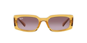 Ray-Ban Women's RB4395 Kiliane Square Sunglasses, Transparent Yellow/Gradient Violet, 54 mm