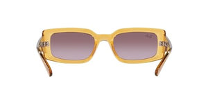 Ray-Ban Women's RB4395 Kiliane Square Sunglasses, Transparent Yellow/Gradient Violet, 54 mm