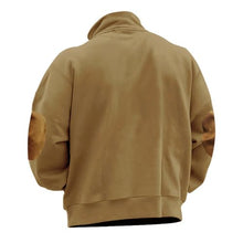 Load image into Gallery viewer, TMJSPOYOU Sudadera con cremallera de un cuarto para hombre, jersey de jacquard a cuadros lisos de manga larga con bolsillo Khaki
