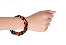 Load image into Gallery viewer, Bling Jewelry Fashion Statement Brown Golden Acrylic Marbled Leopard Tortoise Shell Oval Chain Link Bracelet for Women Teen Yellow Gold Plated Stainless Steel Adjustable Toggle Closure
