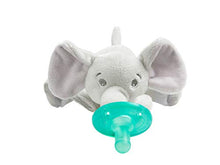 Load image into Gallery viewer, Philips AVENT Soothie Snuggle Pacifier Holder with Detachable Pacifier, 0m+, Elephant, SCF347/03- 1 Count (Pack of 1)
