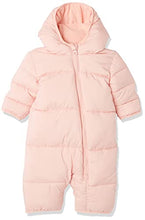 Load image into Gallery viewer, Amazon Essentials Unisex Babies' Puffer Bunting Suit, Blush, 0-3 Months
