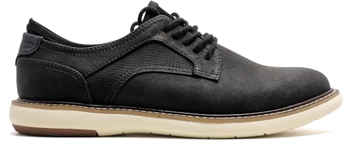 BRECAVE Casual Dress Shoes Men Size 9.5 Dress Sneakers CAN Barefoot WEAR Business Fashion Shoes Stylish Formal Derby Oxford Black