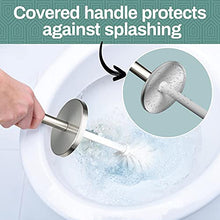 Load image into Gallery viewer, Chrome Stainless Steel Modern Toilet Brush &amp; Holder Set (2 Pack) - Modern Toilet Bowl Brush Holder - Cleaner Toilet Brushes Bathroom Accessories - Bathroom Bowl Cleaner Brush with Caddy

