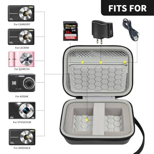 Load image into Gallery viewer, Carrying & Protective Case for Digital Camera, AbergBest 21 Mega Pixels 2.7" LCD Rechargeable HD/Kodak Pixpro/Canon PowerShot ELPH 180/190 / Sony DSCW800 / DSCW830 Cameras for Travel - Black