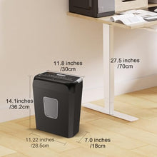 Load image into Gallery viewer, Bonsaii Paper Shredder for Home Use,6-Sheet Crosscut Paper and Credit Card Shredder for Home Office with Handle for Document,Mail,Staple,Clip-3.4 Gal Wastebasket(C237-B)
