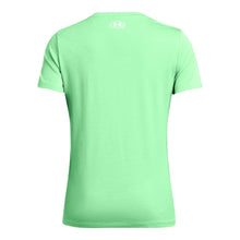 Load image into Gallery viewer, Under Armour Womens Tech Twist Short Sleeve V Neck, (350) Matrix Green/White/White, Large
