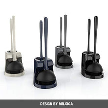Load image into Gallery viewer, MR.SIGA Toilet Plunger and Bowl Brush Combo for Bathroom Cleaning, Gray, 1 Set
