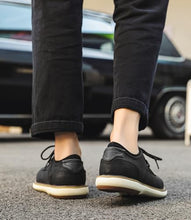 Load image into Gallery viewer, BRECAVE Casual Dress Shoes Men Size 9.5 Dress Sneakers CAN Barefoot WEAR Business Fashion Shoes Stylish Formal Derby Oxford Black
