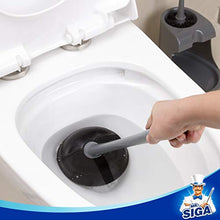 Load image into Gallery viewer, MR.SIGA Toilet Plunger and Bowl Brush Combo for Bathroom Cleaning, Gray, 1 Set
