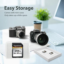 Load image into Gallery viewer, Gigastone 256GB SDXC Memory Card 4K Pro Series Transfer Speed Up to 100MB/s Compatible with Canon Nikon Sony Camcorder, A1 V30 UHS-I Class 10 for 4K UHD Video
