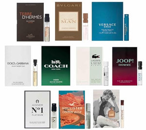 Men's Fragrance Samples for Men High end Designer perfume sample Lot X 12 Cologne Vials + Black Velvet Pouch