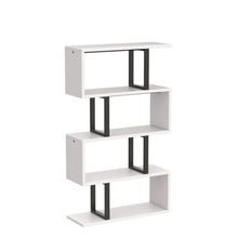 Load image into Gallery viewer, YITAHOME 5-Tier Bookshelf, S-Shaped Z-Shelf Bookshelves and Bookcase, Modern Freestanding Multifunctional Decorative Storage Shelving for Living Room Home Office, Cream White

