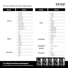 Load image into Gallery viewer, Lexar 256GB Professional Silver SDXC Memory Card, UHS-I, C10, U3, V30, 4K Video, Up to 205/140 MB/s Read/Write, for Professional Photographer, Videographer, Enthusiast (LSDSILV256G-BNNNU)
