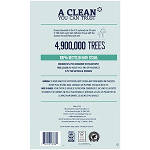 Seventh Generation Toilet Paper White Bathroom Tissue 2-ply 100% Recycled Paper without Chlorine Bleach 24 count, (Pack of 2)