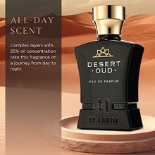 Load image into Gallery viewer, H HABIBI Desert Oud Arabian Fragrance for Men - Floral, Woody, Patchouli Cologne for Men - Warm, Sweet &amp; Spicy Niche Eau de Parfum Men - Blended with Rare Exotic Notes Made In USA
