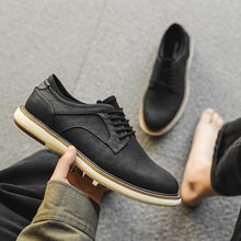 Load image into Gallery viewer, BRECAVE Casual Dress Shoes Men Size 9.5 Dress Sneakers CAN Barefoot WEAR Business Fashion Shoes Stylish Formal Derby Oxford Black
