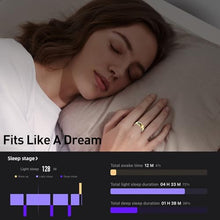 Load image into Gallery viewer, Smart Ring Health Tracker for Women &amp; Men, Fitness Ring with Sleep &amp; Motion Tracking, Touch Control, No Subscription Required, Compatible with iOS &amp; Android (Gold, 10)
