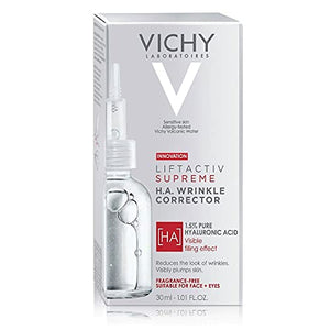 Vichy LiftActiv H.A. Wrinkle Corrector, Hyaluronic Acid Serum For Face, 1.5% Hyaluronic Acid + Vitamin C, Hydrating Serum, Plumping & Firming, Anti Aging Serum For Wrinkles & Fine Lines