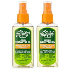 Load image into Gallery viewer, Murphy&#39;s Naturals Lemon Eucalyptus Oil Insect Repellent Spray | DEET-Free, Plant-Based | Mosquito and Tick Repellent for Skin + Gear | 4 Ounce Pump Spray | 2 Pack

