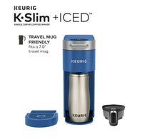 Load image into Gallery viewer, Keurig K-Slim + ICED Single Serve Coffee Maker, Brews 8 to 12oz. Cups, Blue
