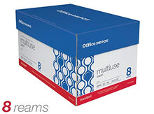 Load image into Gallery viewer, Office Depot(R) Brand Multiuse Paper, Letter Size Paper, 94 (U.S.) Brightness, 20 Lb, White, 500 Sheets Per Ream, Case Of 8 Reams
