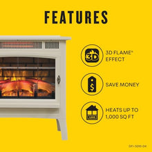 Load image into Gallery viewer, duraflame Freestanding Electric Fireplace Stove Heater with 3D Flame Effect for 1,000 Sq. Ft. Room, Cream
