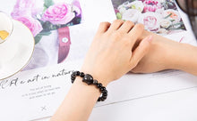 Load image into Gallery viewer, Money Attraction Cat Bracelet - Black Obsidian Women Bracelets -Wealth Prosperity Abundance Stone Bead Bracelet, Entrepreneur Business Luck Beaded Bracelets,Spiritual Mood Energy Cute Protection Stretch Bracelet,Good Luck Feng Shui Bracelets For Women Gif
