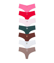 Load image into Gallery viewer, Victoria's Secret PINK Women's No Show Thong Underwear, Panties for Women, 7 Day Holiday, (M)
