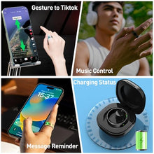 Load image into Gallery viewer, Smart Ring Health Tracker for Women &amp; Men, Fitness Ring with Sleep &amp; Motion Tracking, Touch Control, No Subscription Required, Compatible with iOS &amp; Android (Gold, 10)
